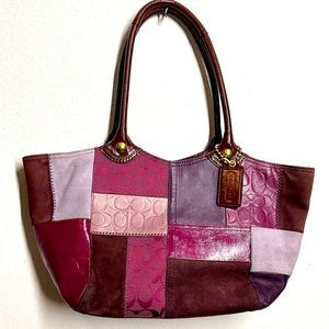 👜Coach👜Women’s Purple Patchwork Large Tote G0971-F14045 Used Limited Edition